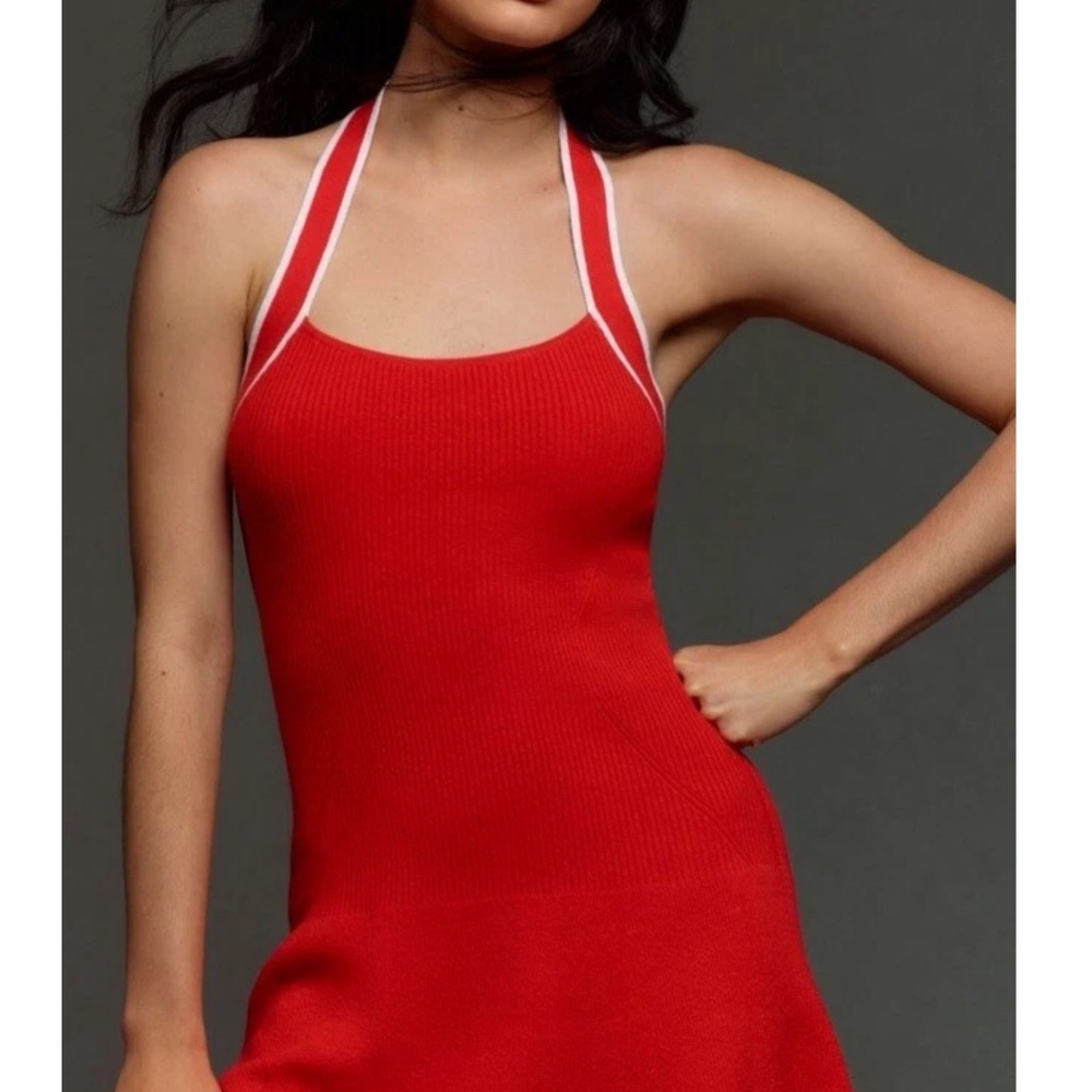Daily practice by Anthropologie full speed halter mini dress bright red size XL - Picture 2 of 9